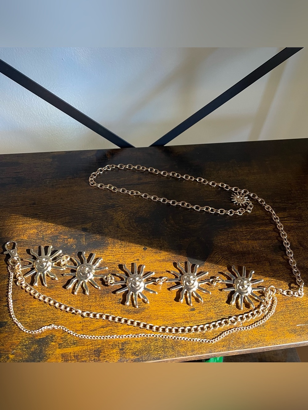 Gold Sunburst Chain Belt